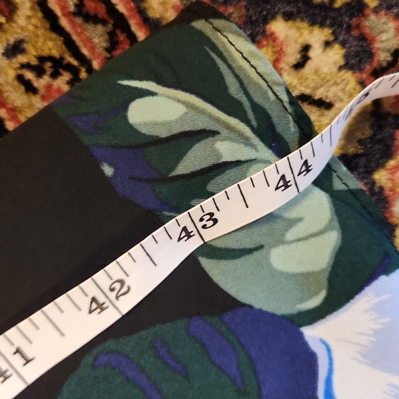 Banana Republic Navy Floral Hawaiian Strappy Dress Lined Asymmetrical 12 Tall - Picture 13 of 16